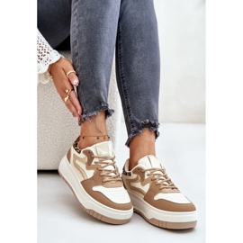 Baskets Léopard Léopard Femme Beige Henizore 6
