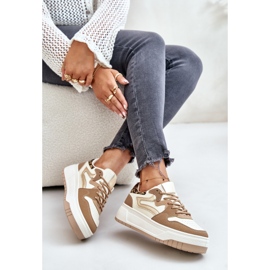 Baskets Léopard Léopard Femme Beige Henizore 8
