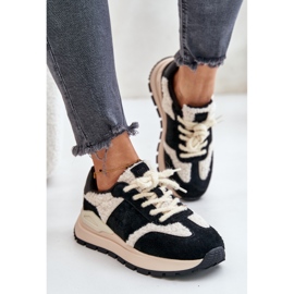 Baskets en cuir isolées pour femmes Big Star OO274A318 HI-POLY System Noir le noir 4