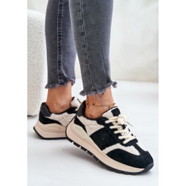 Baskets en cuir isolées pour femmes Big Star OO274A318 HI-POLY System Noir le noir 6