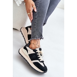 Baskets en cuir isolées pour femmes Big Star OO274A318 HI-POLY System Noir le noir 8