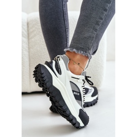 Baskets en cuir pour femmes sur la plateforme Big Star OO274A220 HI-POLY System blanc et noir blanche 2