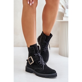Bottines en daim Zazoo 2951 avec boucle décorative, noir le noir 3
