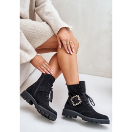 Bottines en daim Zazoo 2951 avec boucle décorative, noir le noir 8