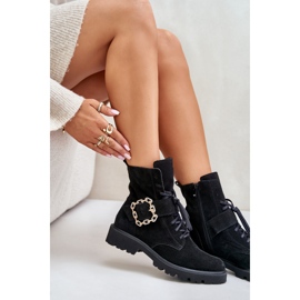 Bottines en daim Zazoo 2951 avec boucle décorative, noir le noir 9