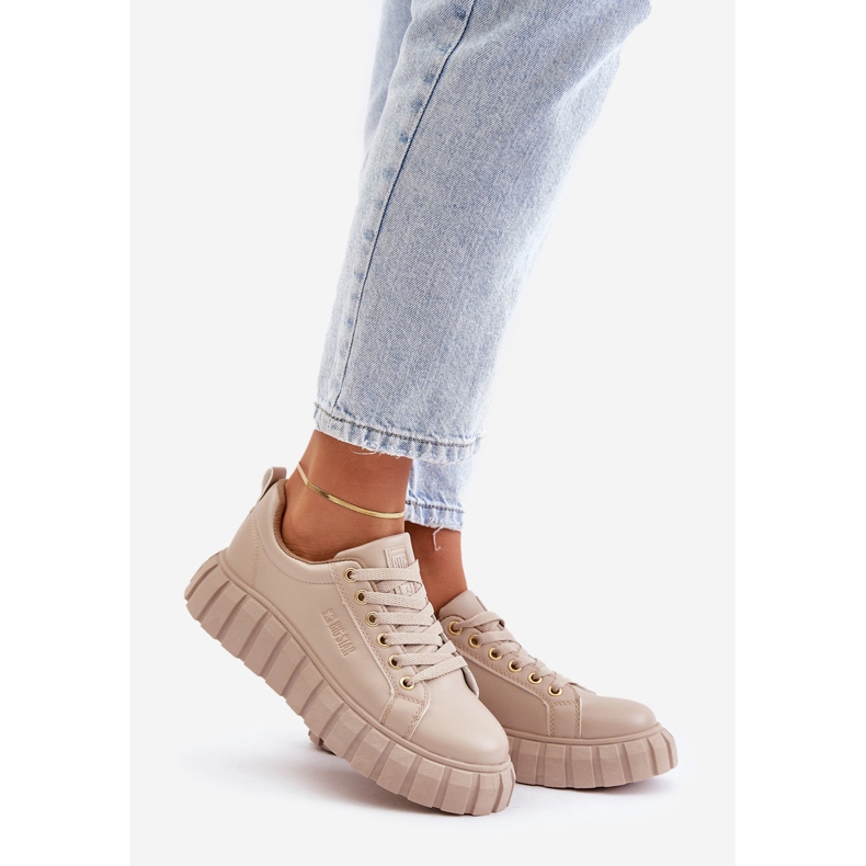 Baskets isolées Big Star pour femmes MM274618 Beige 1