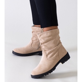 Bottines à volants beiges en éco-daim Hinda 2