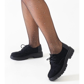 Chaussures à lacets décontractées noires en éco-daim Kalila le noir 1