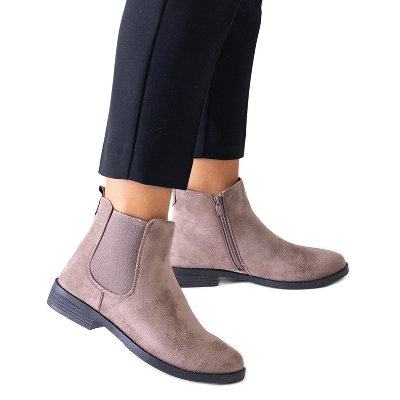 Bottines classiques marron avec insert élastique en éco-cuir Maiza brun 1