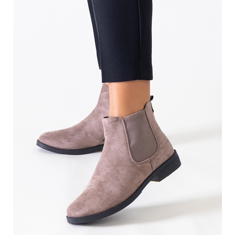 Bottines classiques marron avec insert élastique en éco-cuir Maiza brun 2