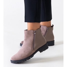 Bottines à plateforme marron en éco-daim Kirla brun 2