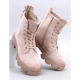 Healy Bottines à lacets beiges à semelle épaisse 1