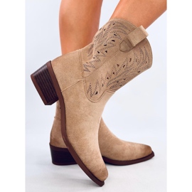 Santiags ajourées Austen Beige 2