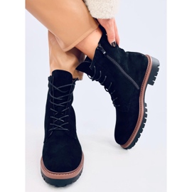 Simmer Bottines à lacets en daim noir le noir 5