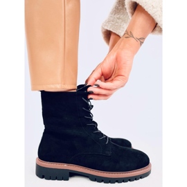 Simmer Bottines à lacets en daim noir le noir 4