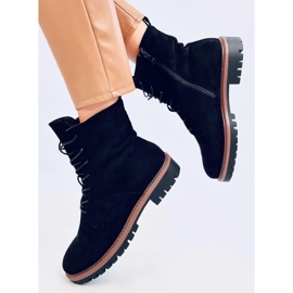 Simmer Bottines à lacets en daim noir le noir 6