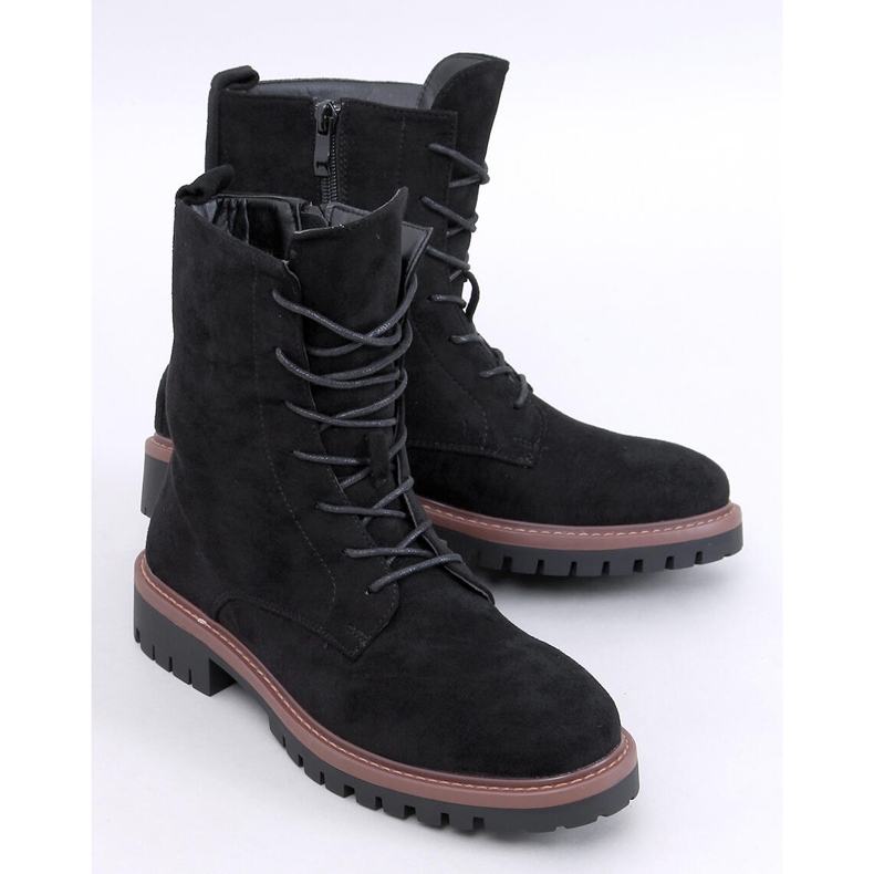 Simmer Bottines à lacets en daim noir le noir 1