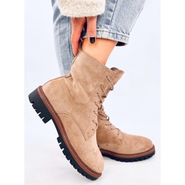 Bottines à lacets en daim kaki Simmer beige 3
