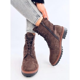 Bottines à lacets en daim marron Simmer brun 5