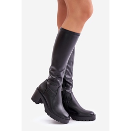 Cuissardes en cuir écologique à talon haut Vinceza 58332 Noir le noir 1