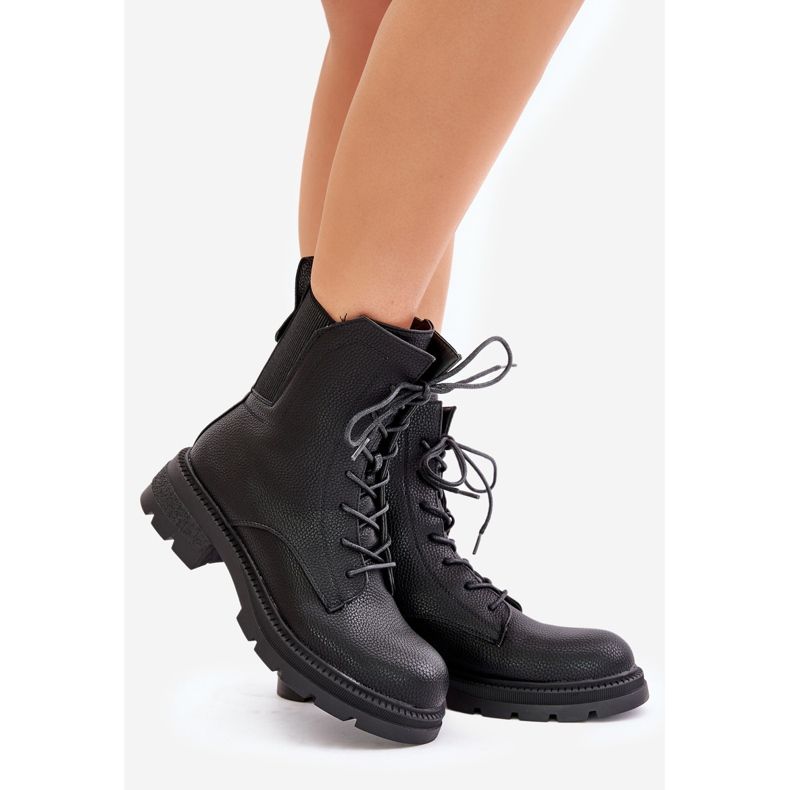 Jezzi Bottes De Travail Isolées Avec Fermeture Éclair Noir Leairae le noir 1