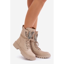 S.Barski Bottes de travail en cuir écologique avec décoration, isolées D&A MR880-080 Beige 1 S.Barski Bottes de travail en cuir écologique avec décoration, isolées D&A MR880-080 Beige 1