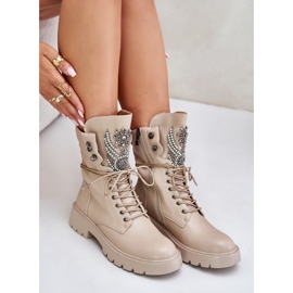 S.Barski Bottes de travail en cuir écologique avec décoration, isolées D&A MR880-080 Beige 2 S.Barski Bottes de travail en cuir écologique avec décoration, isolées D&A MR880-080 Beige 2