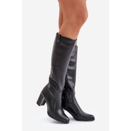 Sergio Leone KZ230-S Bottes à talons hauts isolées en cuir, noir le noir 1