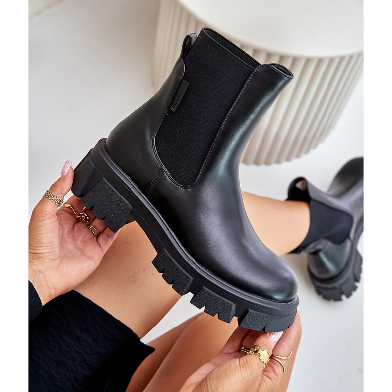 Bottines Chelsea isolées à enfiler en cuir écologique Big Star MM274071 Noir le noir 2