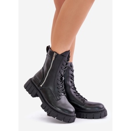 Bottes de travail isolées pour femmes en cuir écologique Big Star MM274578 noir 1