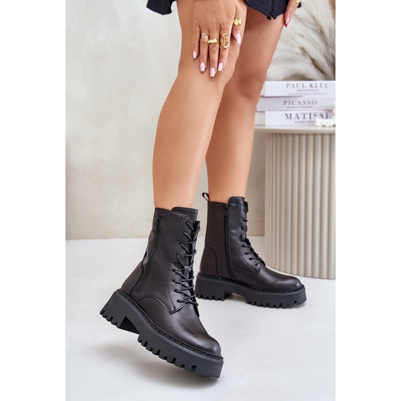 Bottes de travail isolées en cuir pour femmes Big Star OO274A387 Noir 2