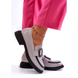 Vinceza Mocassins en cuir verni pour femme, gris 5 Vinceza Mocassins en cuir verni pour femme, gris 5