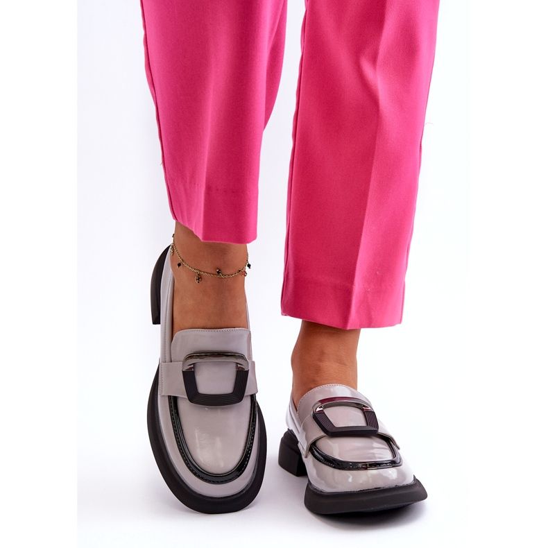 Vinceza Mocassins en cuir verni pour femme, gris 6 Vinceza Mocassins en cuir verni pour femme, gris 6