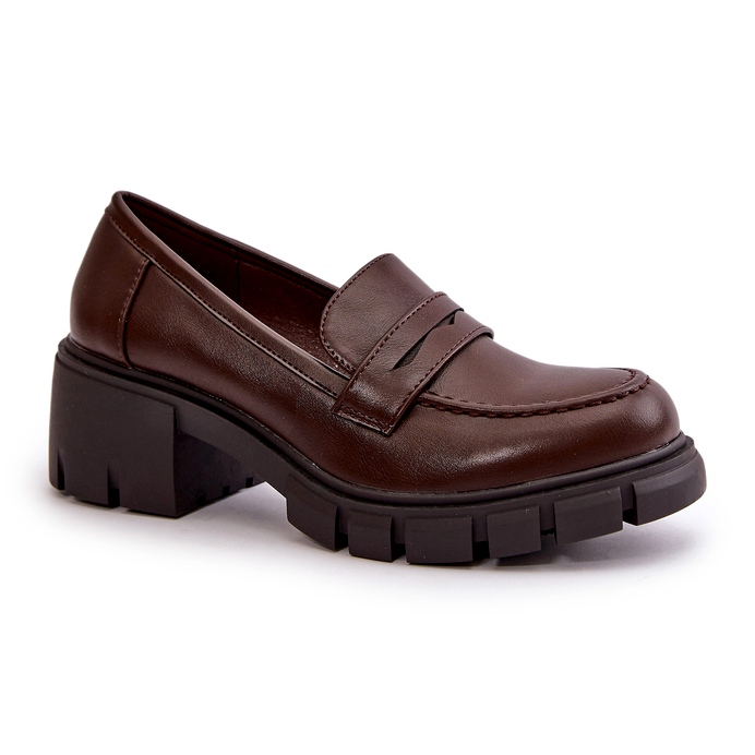 Cm Paris Chaussures à talons bas pour femmes en cuir écologique, marron foncé brun 3