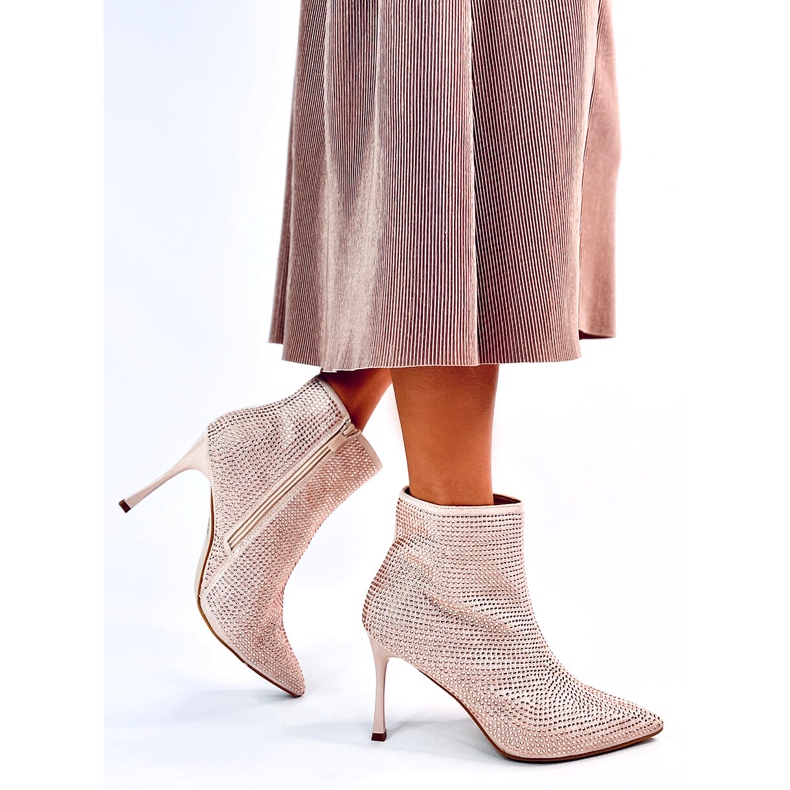 Bottines à talons hauts avec cristaux Demish Champagne rose 5 Bottines à talons hauts avec cristaux Demish Champagne rose 5