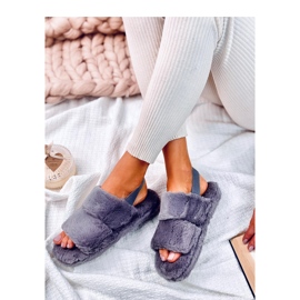 Chaussons femme Rhodes gris avec élastique 1 Chaussons femme Rhodes gris avec élastique 1