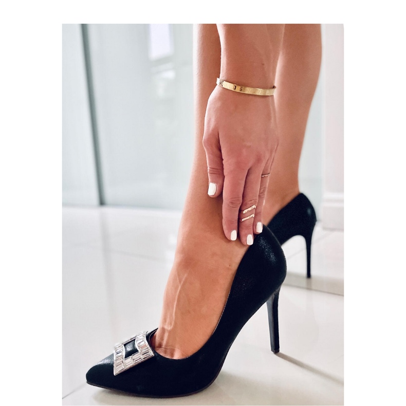 Talons hauts pour femmes avec décoration de Deborah Black - Inello le noir 2
