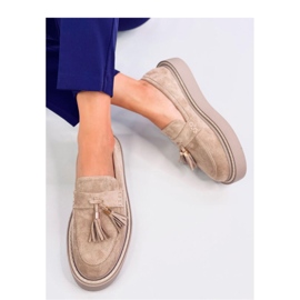 Mocassins plateforme Trinity Beige à franges - Inello 1