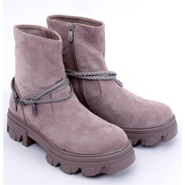Bottines plates Connie Taupe - Inello beige 1
