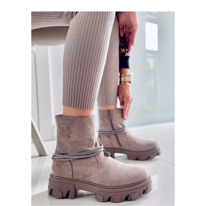 Bottines plates Connie Taupe - Inello beige 2