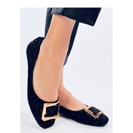 Ells Ballerines noires à boucle le noir 2