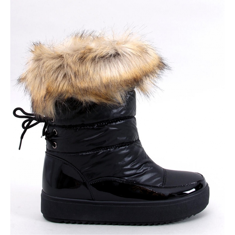 Mastro Bottes de neige noires avec fourrure 1