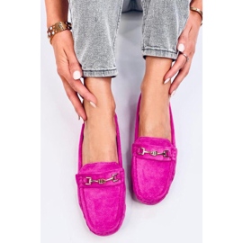 Mocassins femme daim Sourd Fuchsia rose 2