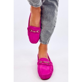 Mocassins femme daim Sourd Fuchsia rose 3
