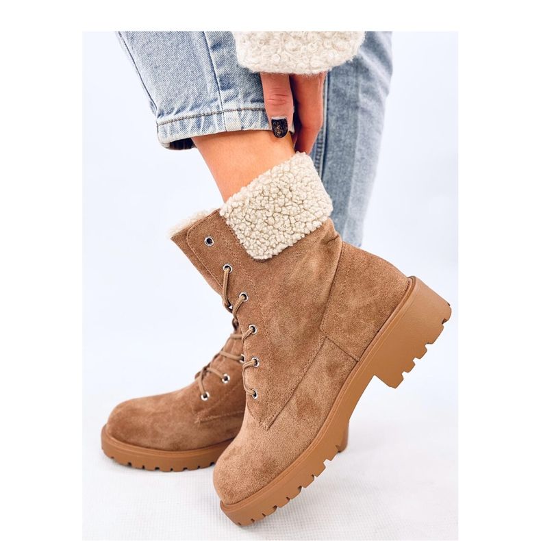 Bottines à lacets Barkoi Camel - Inello brun 1