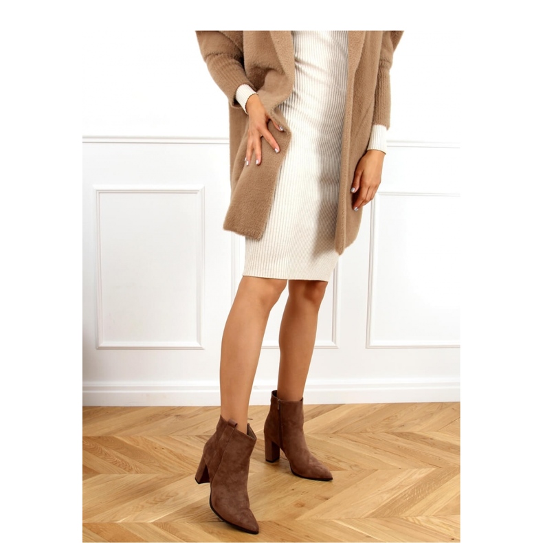 Bottines classiques à talons beige foncé RB106P Kaki - Inello 2