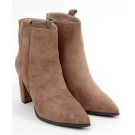 Bottines classiques à talons beige foncé RB106P Kaki - Inello 4