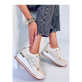Baskets compensées beiges 1