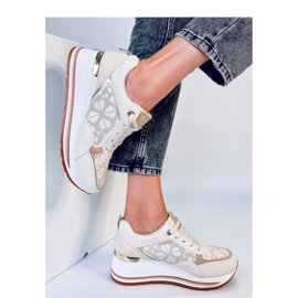 Baskets compensées beiges 3