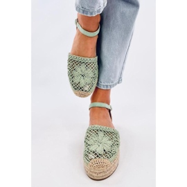Sandales espadrilles ajourées vertes 2